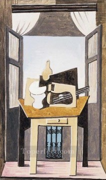  wind - Still Life in front of a window 1919 cubist Pablo Picasso